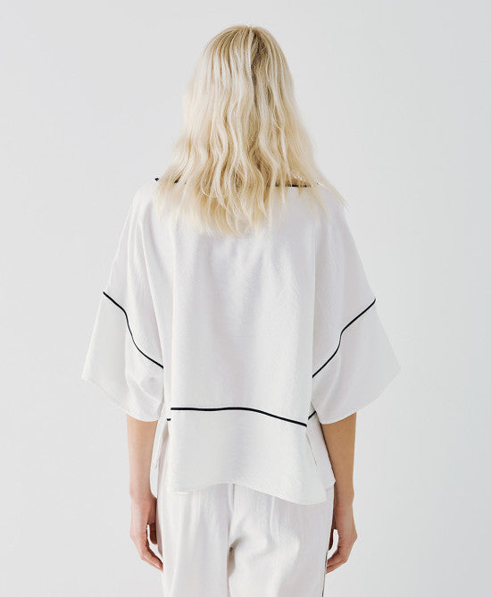 Blouse Oversize à Détails Contrastants