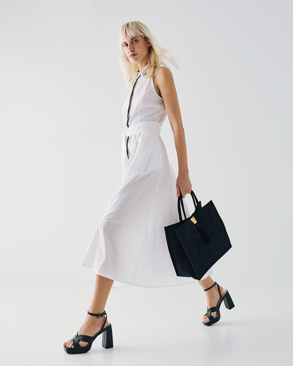 Robe-Chemise Évasée à Ceinture Amovible