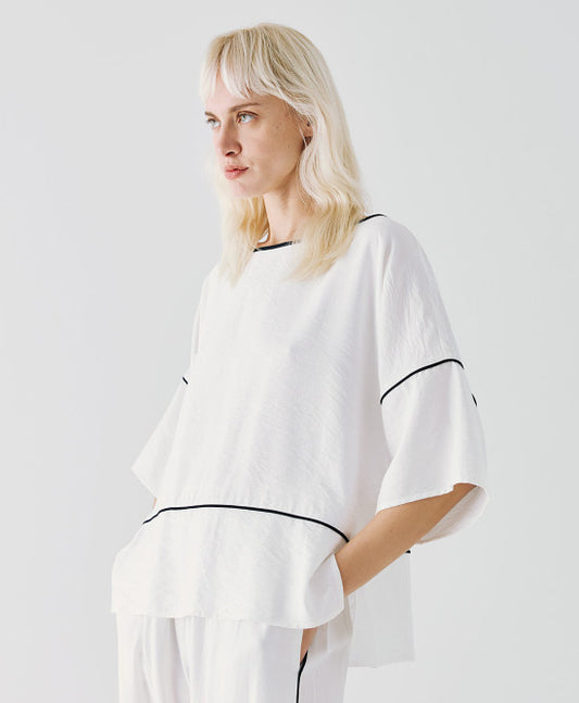 Blouse Oversize à Détails Contrastants