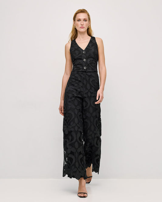 Top Gilet Brodé à Encolure en V